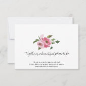 春サマーピンクフローラ水の色結婚の 出欠カード (裏面)