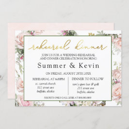 春サマーピンクローズリハーサルディナー 招待状
