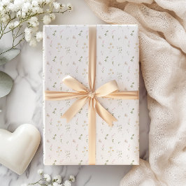春サマーピンクワイルドフラワー ラッピングペーパー