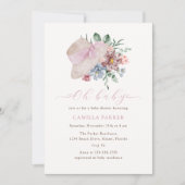 春サマーフラワーガーデンハットベビーシャワー 招待状 (正面)