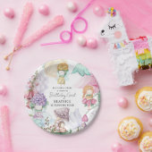 春サマーフローラリトルフェリーガール誕生日 ペーパープレート (パーティー)