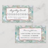 春サマーミントグリーン金ゴールドリアルクピンクフローラ ロイヤリティカード (正面/裏面)