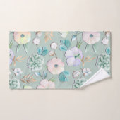 春サマーミントグリーン金ゴールドリalcピンクフローラ ハンドタオル (ハンドタオル)