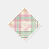 春サマーミントパステルズプライドとモノグラム スタンダードカクテルナプキン (角)