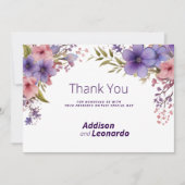 春サマーラベンダーピンクフローラありがとう 招待状 (正面)