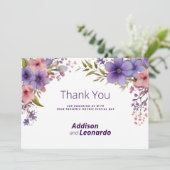 春サマーラベンダーピンクフローラありがとう 招待状 (スタンド正面)