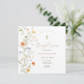 春サマーワイルドフラワーズ《キリスト教》洗礼式や命名式招待状 招待状 (スタンド正面)
