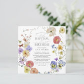 春サマーワイルドフラワーバプテスマ1st誕生日 招待状 (スタンド正面)