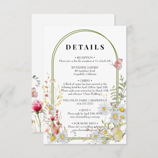 春サマーワイルドフラワーベージュボホ エンクロージャーカード (正面/裏面)