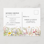 春サマーワイルドフラワーベージュボホRSVP ポストカード (裏面)