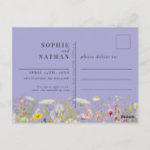 春サマーワイルドフラワーペリウィンクル日付保存 ポストカード (裏面)