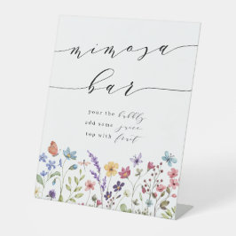 春サマーワイルドフラワーミモザバーブライダルシャワー 台座サイン