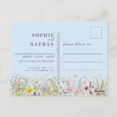 春サマーワイルドフラワーライトブルー保存日 ポストカード (裏面)