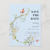 春サマーワイルドフラワーライトブルー保存日 ポストカード (正面)