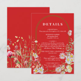 春サマーワイルドフラワー燃える赤いエンクロージャカード エンクロージャーカード