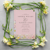 春サマーワイルドフラワー赤面ピンクボホ結婚ズ 招待状