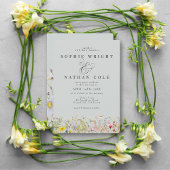 春サマーワイルドフラワー赤面ブルーボホ結婚ズ 招待状