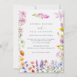 春サマーワイルドフラワー |カラフル結婚フローラ 招待状