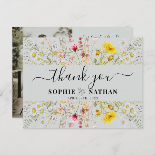 春サマーワイルドフラワー |サンキューカード ポストカード (正面/裏面)