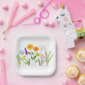 春サマーワイルドフラワー ペーパープレート (パーティー)