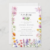 春サマーワイルドフラワー |赤カラフルちゃんシャワー 招待状 (正面/裏面)