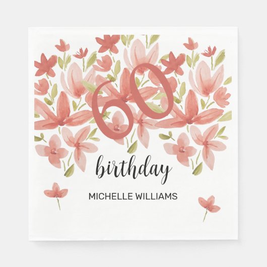 春サマー鮮やかガーデンウォーター色フローラ スタンダードランチョンナプキン (正面)