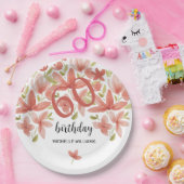 春サマー鮮やかガーデンウォーター色フローラ ペーパープレート (パーティー)