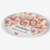 春サマー鮮やかガーデンウォーター色フローラ ペーパープレート (アングル)