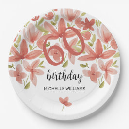 春サマー鮮やかガーデンウォーター色フローラ ペーパープレート