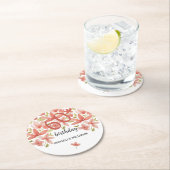 春サマー鮮やかガーデンウォーター色フローラ ラウンドペーパーコースター (インサイチュ)