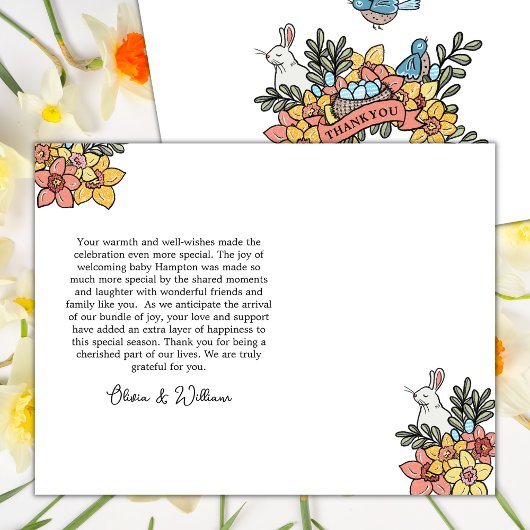 春サンキューイースターベイビーシャワー ポストカード