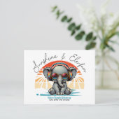 春サンシャインアンドエレおもしろいレトロビーチゲタウェイ ポストカード (スタンド正面)