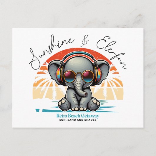 春サンシャインアンドエレおもしろいレトロビーチゲタウェイ ポストカード (正面)