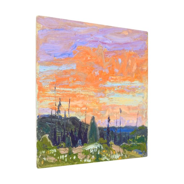 春サンセットアルゴンキンパーク | Tom Thomson | メタルプリント (アングル)