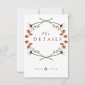 春サークルワイルドフラワーQR結婚の詳細カード サンキューカード (正面)