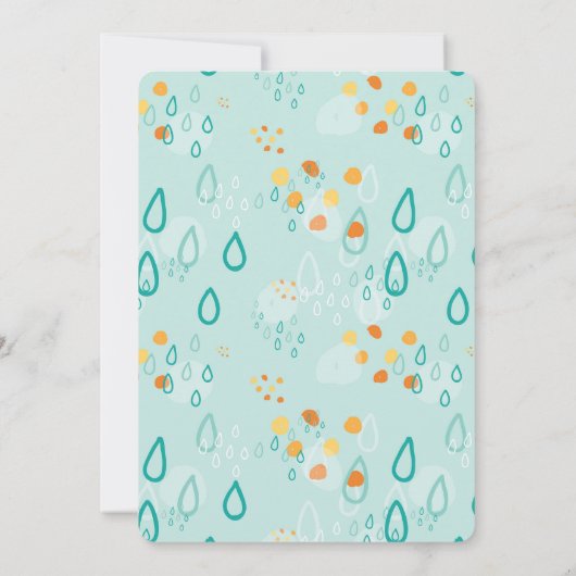 春シック赤ちゃん男女兼用シャワーブルーピンク 招待状 (裏面)