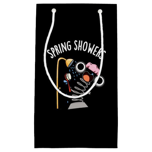 春シャワーおもしろいシーズンプンダークBG スモールペーパーバッグ (正面)