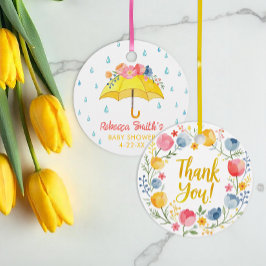 春シャワー赤ちゃんシャワーありがとうメッセージカード- A フェイバータグ