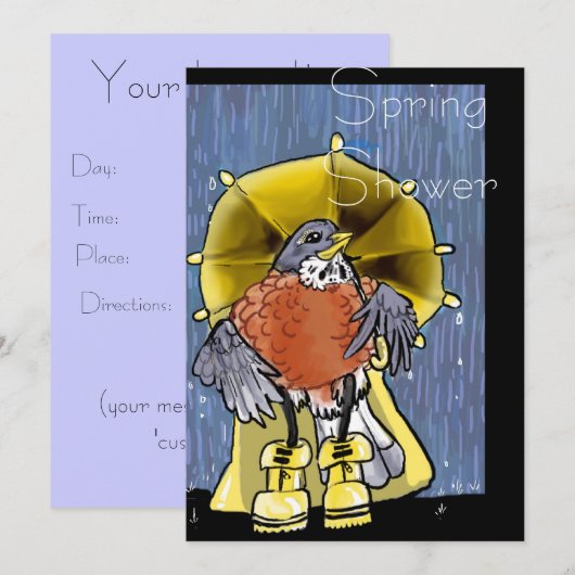 春シャワー！招待状 招待状 (正面/裏面)