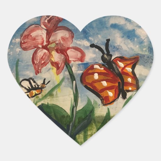 春シリーズのシール学校保育包装 ハートシール (正面)