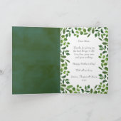 春シンプルの葉写真母の日 カード (内部)