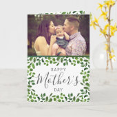 春シンプルの葉写真母の日 カード (黄色い花)