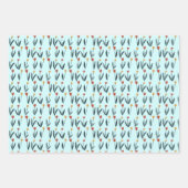 春シンプルチューリップイースターフローラルパターンギフト ラッピングペーパーシート (正面2)