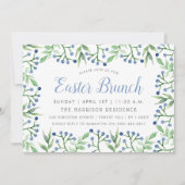 春シンプルブルーベリーイースターブランチ 招待状 (正面)
