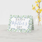 春シンプルブルーベリーハッピーマザーズデイ カード (黄色い花)