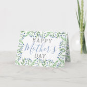 春シンプルブルーベリーハッピーマザーズデイ カード (正面)