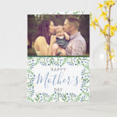 春シンプルブルーベリー写真母の日 カード (黄色い花)