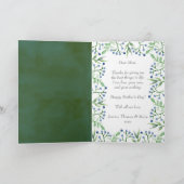 春シンプルブルーベリー写真母の日 カード (内部)