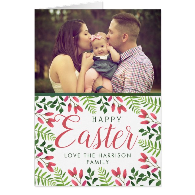 春シンプルブロッサムカスタムフォトハッピーイースター (正面)