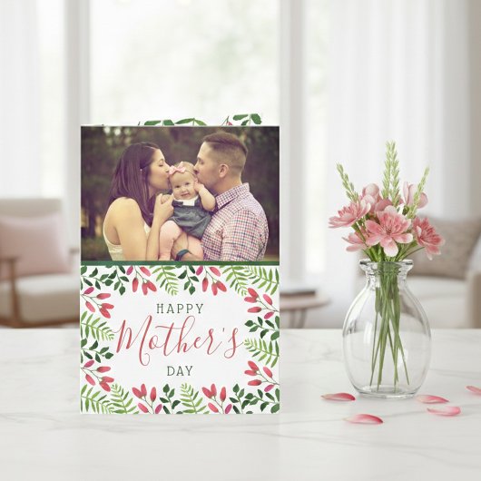 春シンプルブロッサム写真母の日 カード